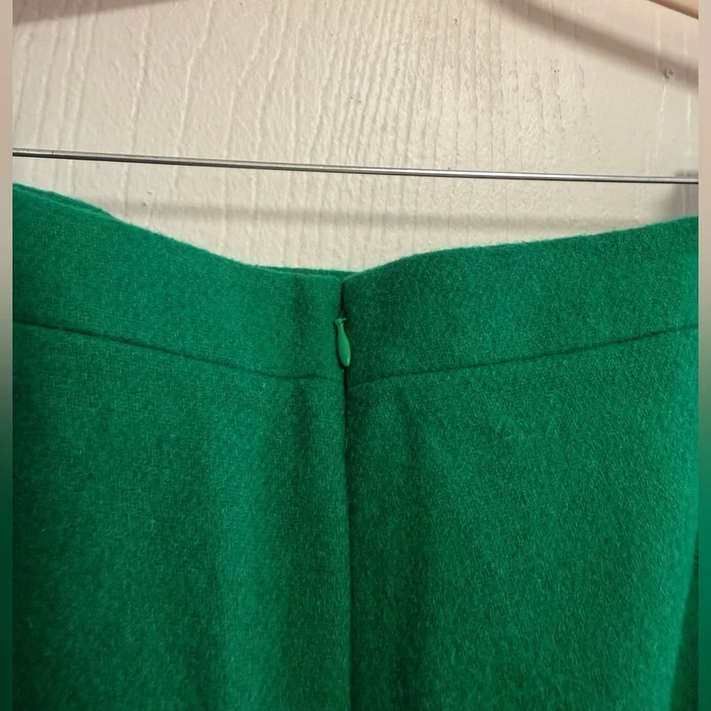 J.Crew Emerald Green Wool Blend Skirt Size 18 Classic Tailored Mini Spring